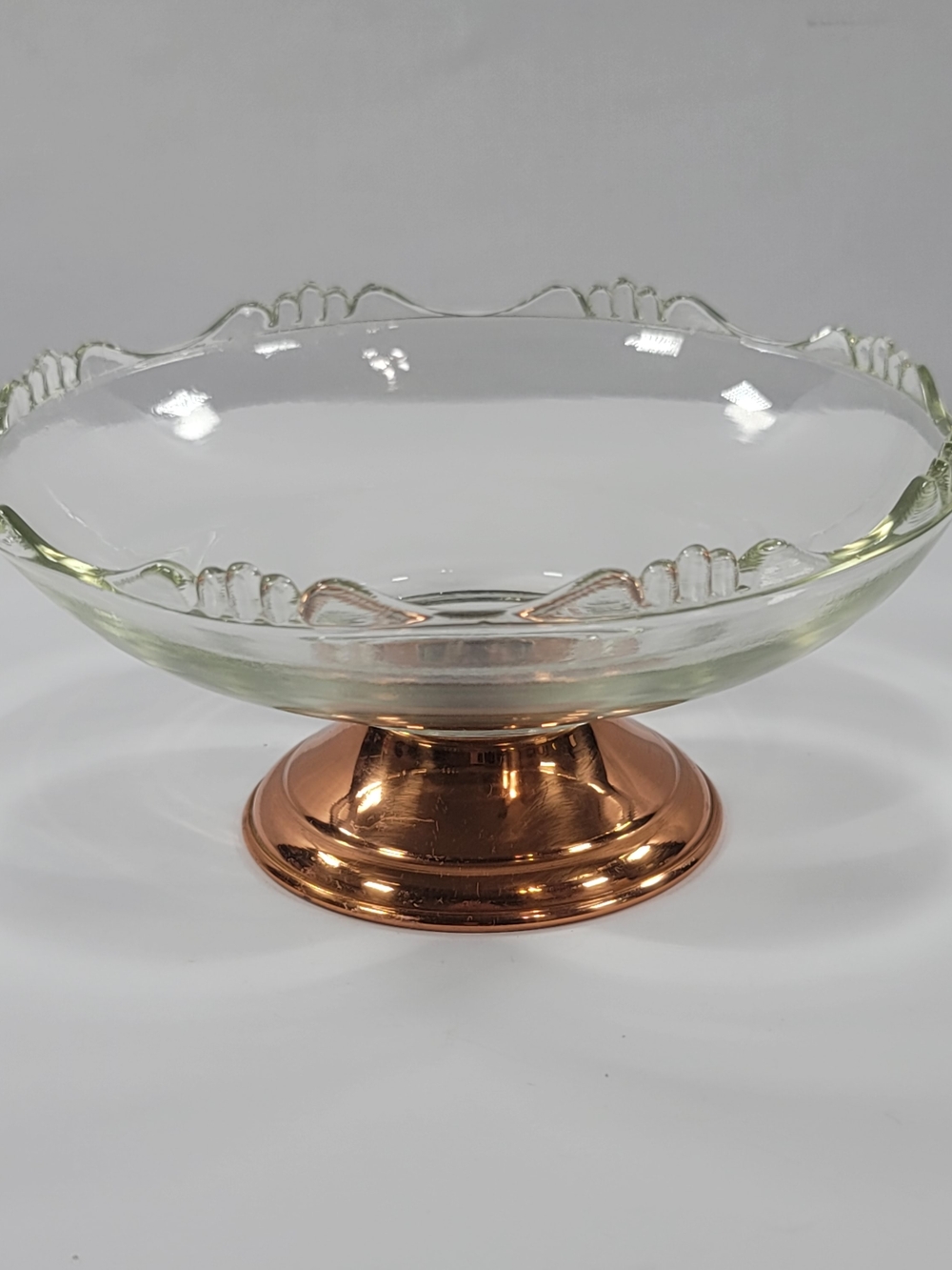 Vintage Princess House Crystal Candy Dish With Removable Copper Base 1970’s